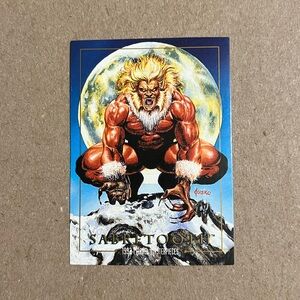 1992 SkyBox Marvel Masterpieces Sabretooth #78 Trading Card